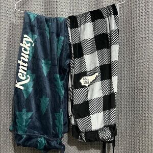 Two pair KY men’s Pajama bottom Set - Blue and Black, super soft!!